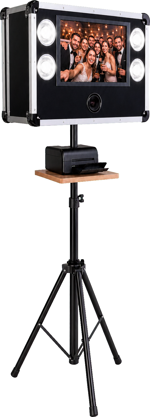 Freigestellte Fotobox mit Display und Drucker